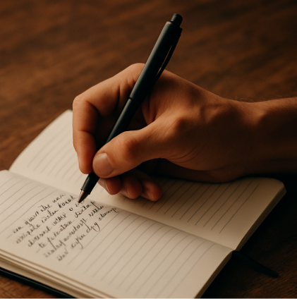 This image was created with the assistance of ChatGPT by Openai. Becoming-in-Rhythm-a-Sacred-Journey-in-Thematic-Verse-Hand-Writing-in-Book