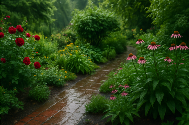 Gods-Faithful-Provision-Lessons-from-Squirrels-and-Sparrows-Wet-Garden